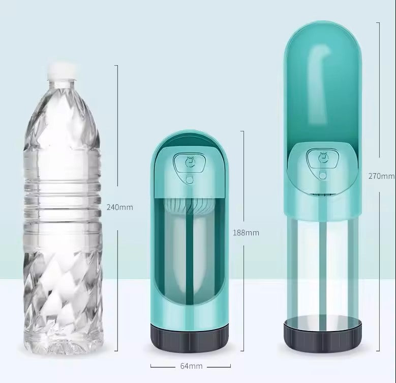 Bouteille d'Eau Portable pour Animaux avec Filtre à Charbon Actif - 300 ml