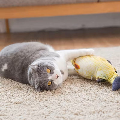 Jouet Poisson en Peluche avec Cataire, 20CM – Simulation Interactive pour Chats et Chatons