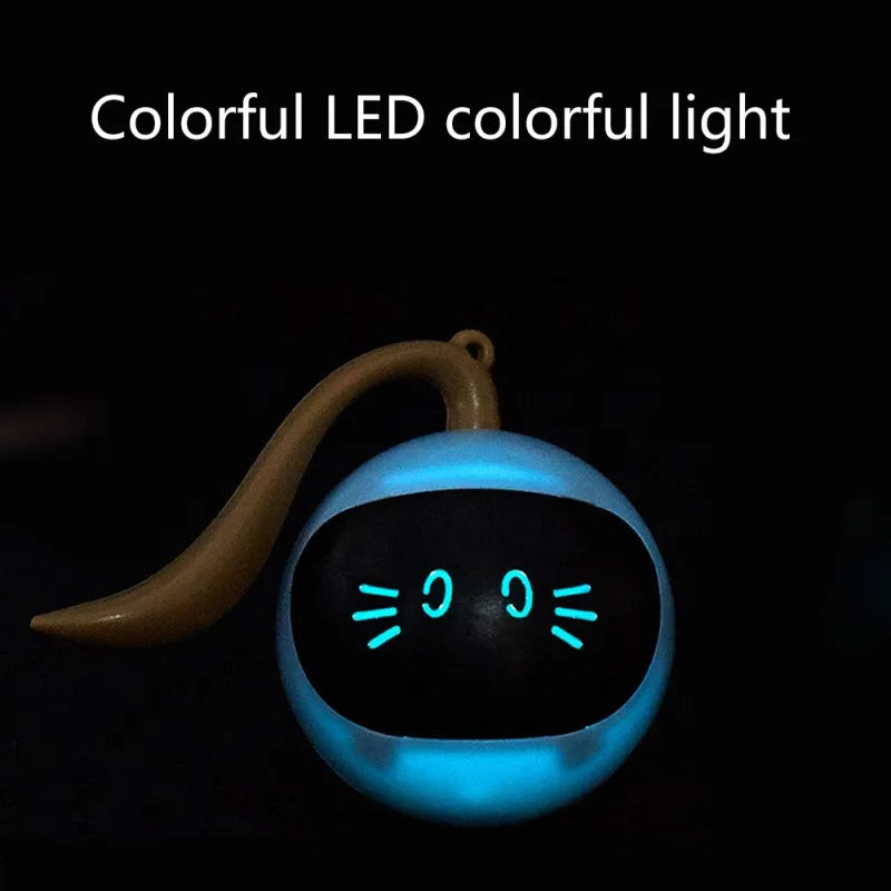 Jouet interactif intelligent automatique pour chat, boule colorée LED auto-rotative, Rechargeable par USB, pour chaton, électronique