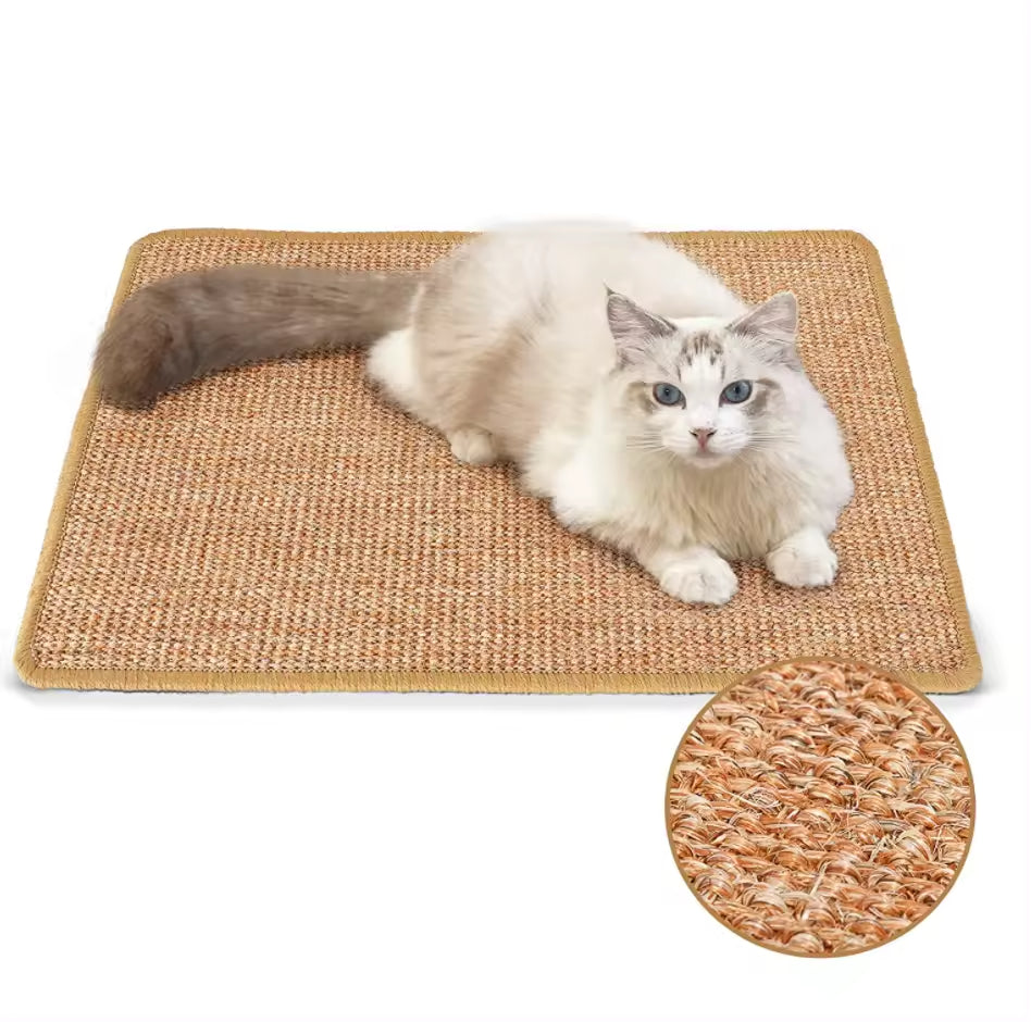 Tapis Griffoir en Sisal Naturel pour Chat - 60 x 40 cm, Protection des Meubles et Canapés