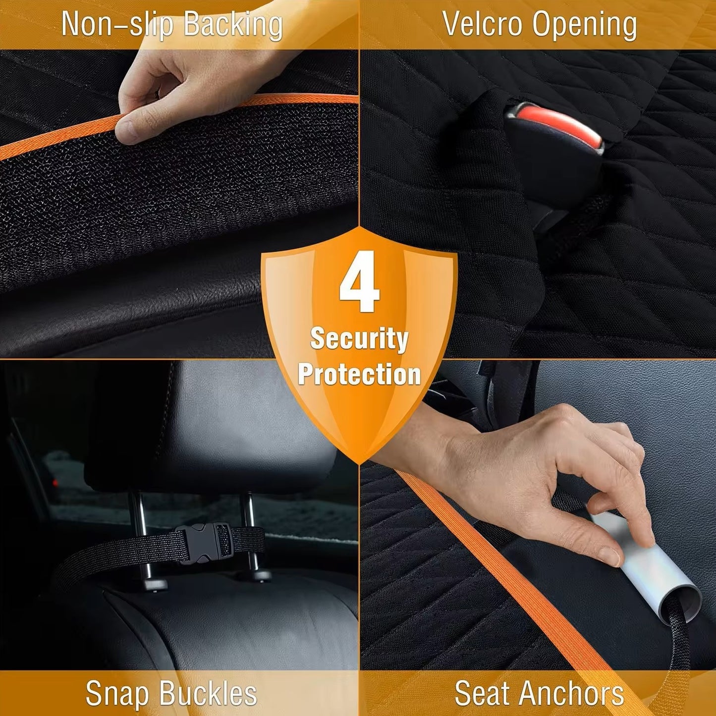 Housse de Siège Imperméable et Antidérapante pour Chien avec Ceinture de Sécurité Incluse - Protection Universelle pour Banquette Arrière de Voiture