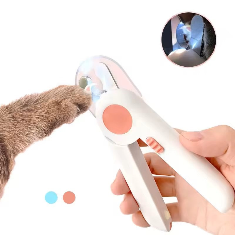 Coupe-Ongles Professionnel pour Animaux avec LED et Lime, Sécurisé et Anti-Éclaboussures, pour Chats, Chiens, Hamsters et Lapins