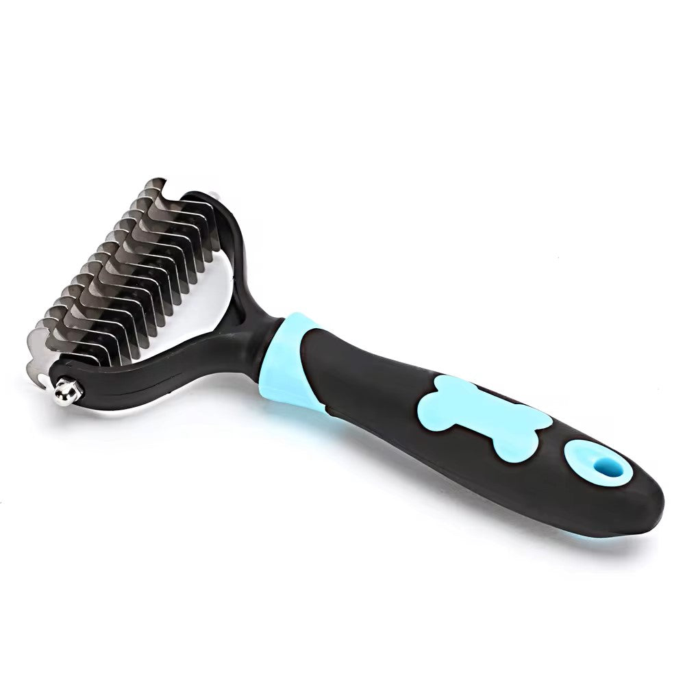 Brosse de Toilettage Double Face pour Chien et Chat - Outil de Démêlage Professionnel avec Râteau à Sous-Poil