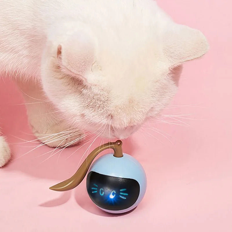 Jouet interactif intelligent automatique pour chat, boule colorée LED auto-rotative, Rechargeable par USB, pour chaton, électronique