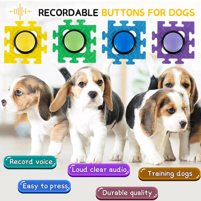 Boutons de conversation pour chien, 4 pièces, boutons d'entraînement enregistrables pour chiens et jeu