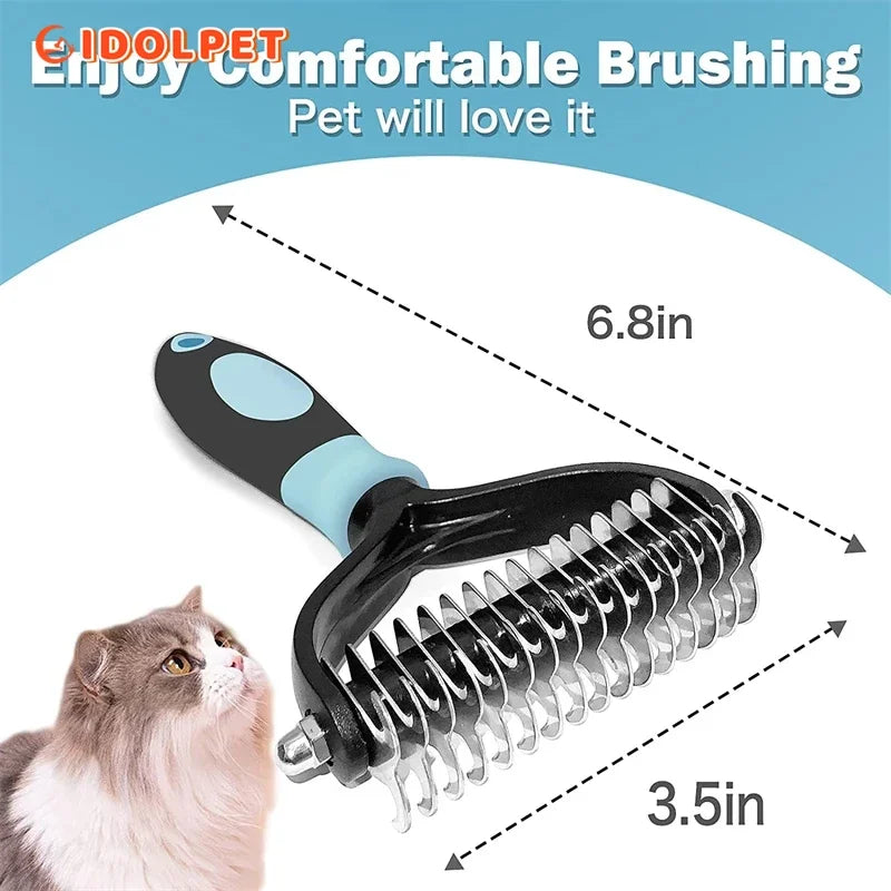 Brosse Professionnelle de Démêlage pour Animaux, Peigne 2 Faces pour Chiens et Chats