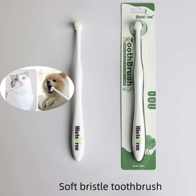 Brosse à dents à tête ronde douce pour chien et chat