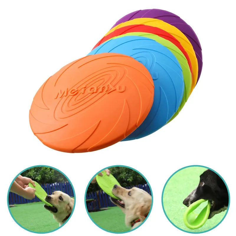 Jeu de Frisbee en Silicone pour Chiens, Disque Volant, Jouets d'Entraînement Interactifs, 15/18/22cm