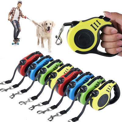 Laisse rétractable pour chien de 3 ou 5 mètres, laisse pour animaux de compagnie, corde de Traction, ceinture automatique et Flexible pour petits, moyens et grands chiens