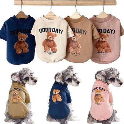 Vêtements d'hiver mignons pour chiens, pull chaud pour chiot, sweat-shirt à motif d'ours, veste pour animaux de compagnie pour petits et moyens chiens, manteaux pour chats, Costume Chihuahua