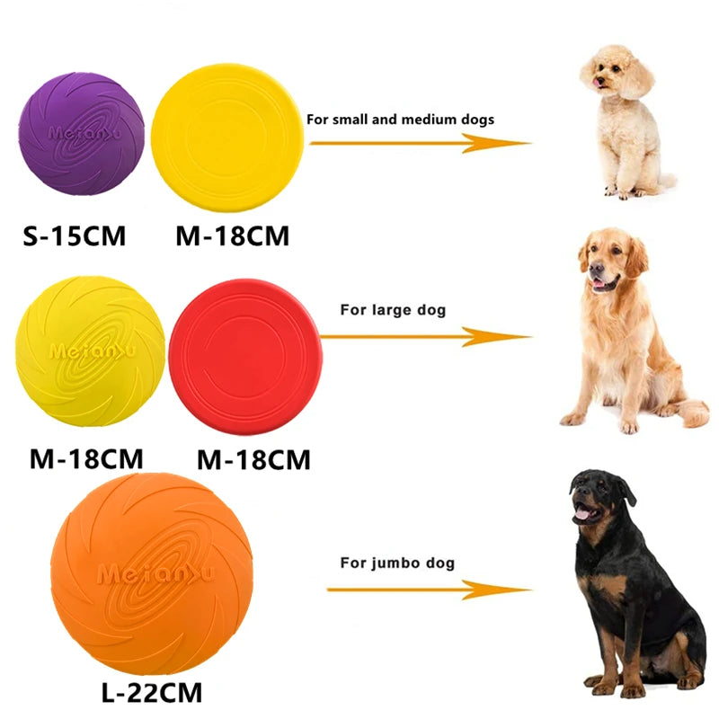 Jeu de Frisbee en Silicone pour Chiens, Disque Volant, Jouets d'Entraînement Interactifs, 15/18/22cm