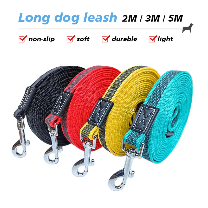 Laisse longue antidérapante pour chien, 2M, 3M, 5M, grande laisse d'entraînement pour animaux de compagnie