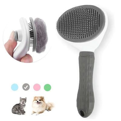 Brosse pour chat enlever les poils d'animaux, peigne d'épilation pour chats, brosse de toilettage antidérapante, peignes pour chiens en acier inoxydable