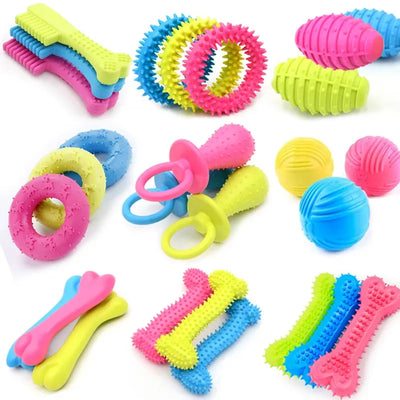 Jouets en caoutchouc pour petits chiens, 1 pièce, résistance aux morsures, jouet pour chien, nettoyage des dents, jouets d'entraînement à la mastication