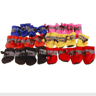 Ensemble de 4 Chaussures Imperméables pour Chiens, Anti-dérapantes, Bottes de Pluie, Pour Petits Chats, Chiens, Chiots