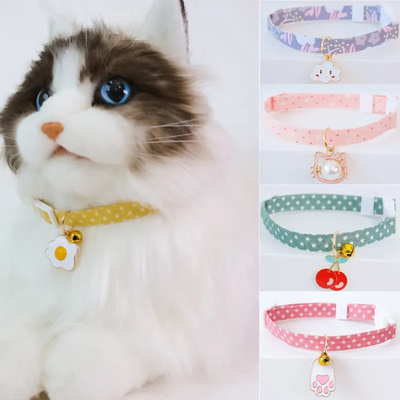 Collier réglable pour chaton, avec cloche coupée, pour animaux de compagnie, collier pour chats échappés