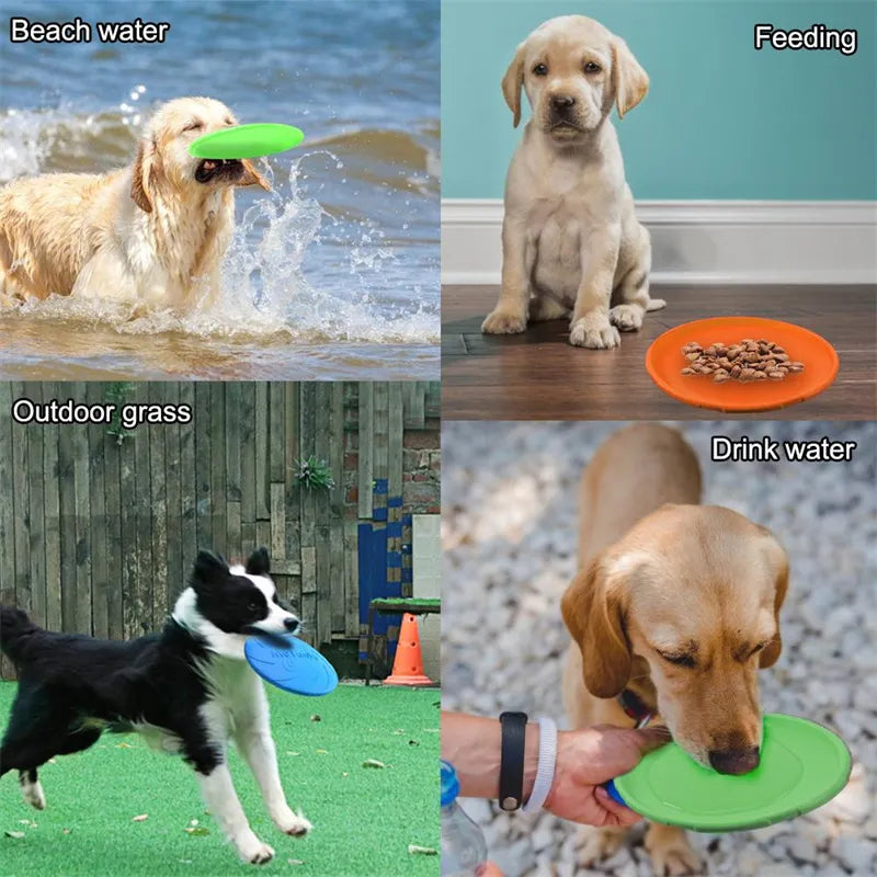 Jeu de Frisbee en Silicone pour Chiens, Disque Volant, Jouets d'Entraînement Interactifs, 15/18/22cm