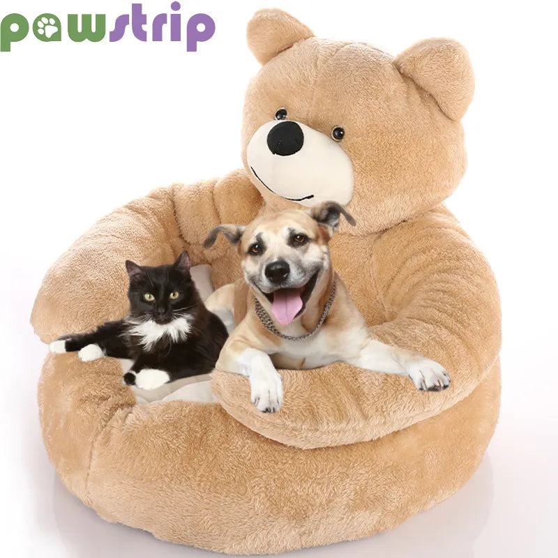 Lit coussin Super doux pour chien, mignon ours chaud d'hiver, tapis de couchage pour chat, paniers pour animaux de compagnie