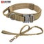 Ensemble Collier et Laisse pour Chien, Style Tactique Militaire, Réglable, Pour Berger Allemand, K9, Pour Grands Chiens