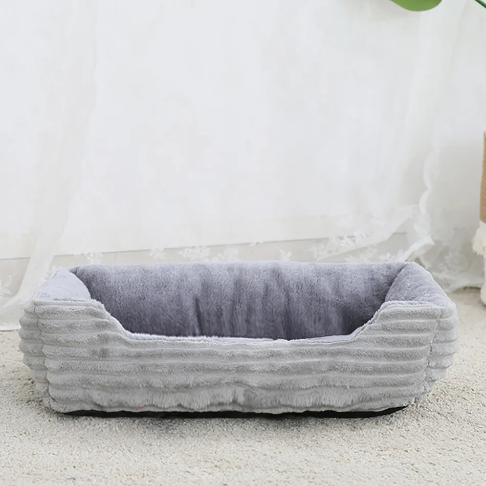 Canapé panier pour chien chat animal de compagnie carré en peluche chenil moyen petit chien